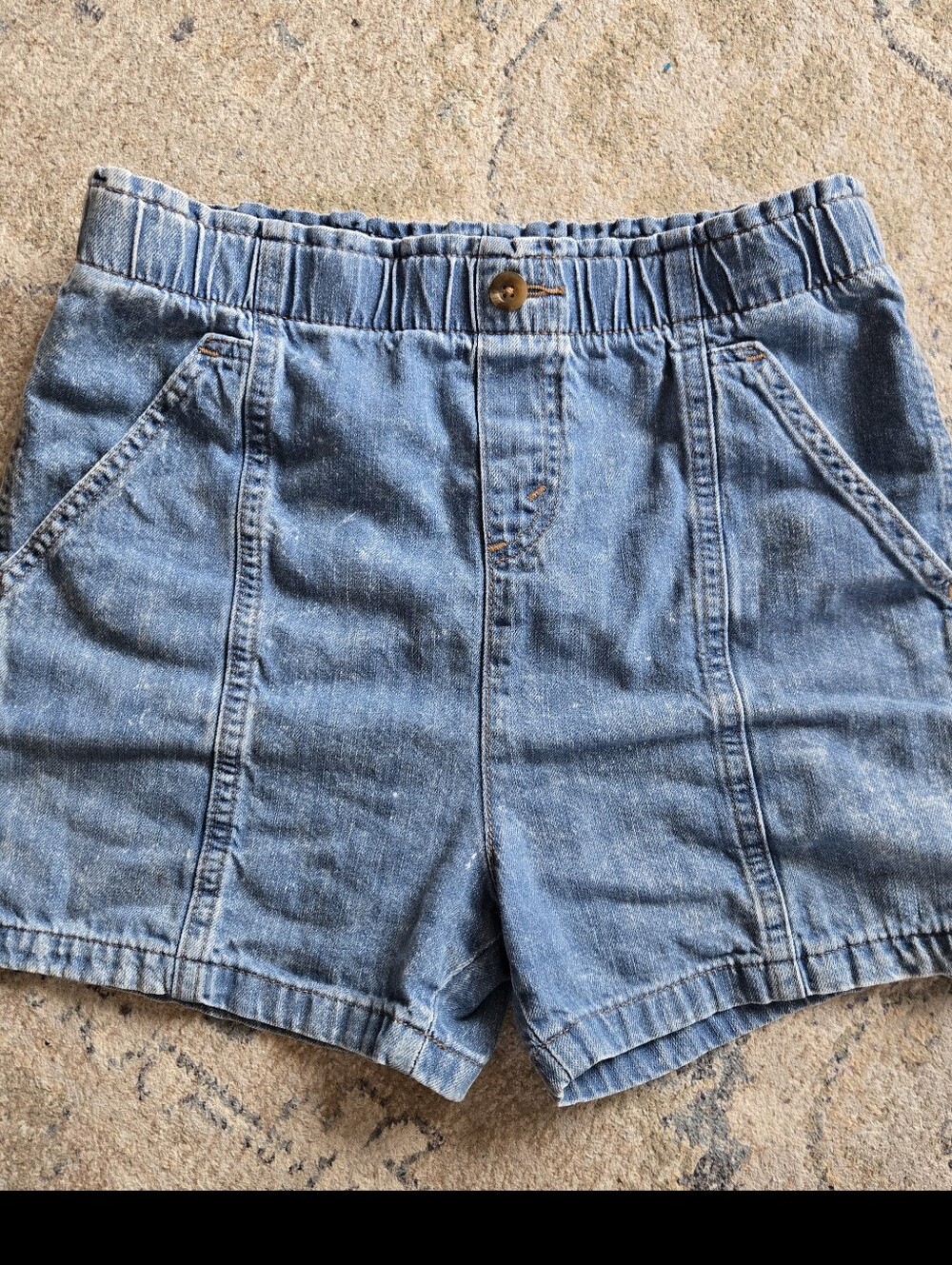 Signature by Levi Strauss 100% Cotton Light Blue Elastic Waist Denim Shorts